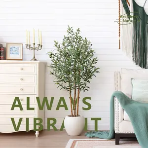 VeriNatural 5/6/7FT Faux Potted Olive Tree  Real Look, Zero Maintenance — Perfect for Cozy Christmas Corners & Modern Home Decor（VN356）