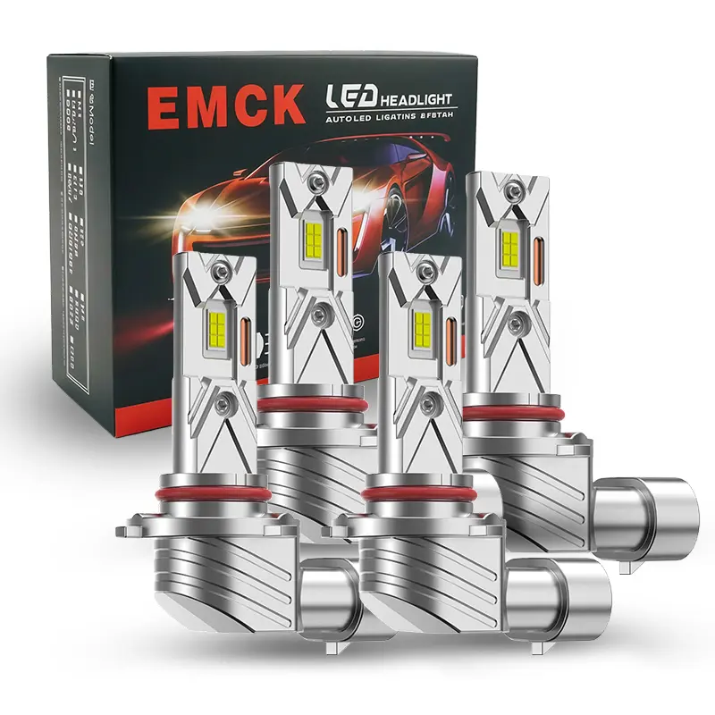 1999–2006 Chevrolet/GMC Silverado/Sierra 9005/HB3+9006/HB4 LED Front Headlight Bulbs, 6000K Cool White Light, High Lumen Output, 4-Pack, Plug & Play, Supports CANBUS (see details)