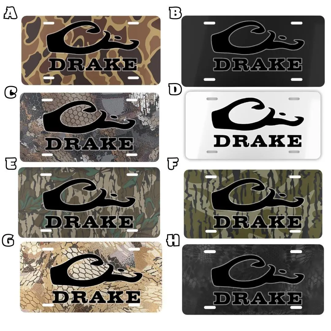 Drake LOGO Camouflage License Plate for Car Exterior, Multi Camo Pattern Choice Vanity Plate, Decorative Car Accessories