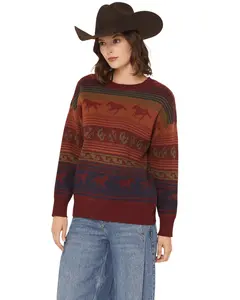 Panhandle Women's Slim Horse Striped Sweater - Lw32t07120