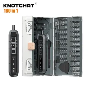 KNOTCHAT KC01 180-in-1 mini eletric precision screwdriver set Strong Magnetic Bits Max 3 N.m Cordless Type-C Charging Necessary for Mechanics and Precision Work  Portable Mini Tools Gift ideas For PC Game Cosole Phone