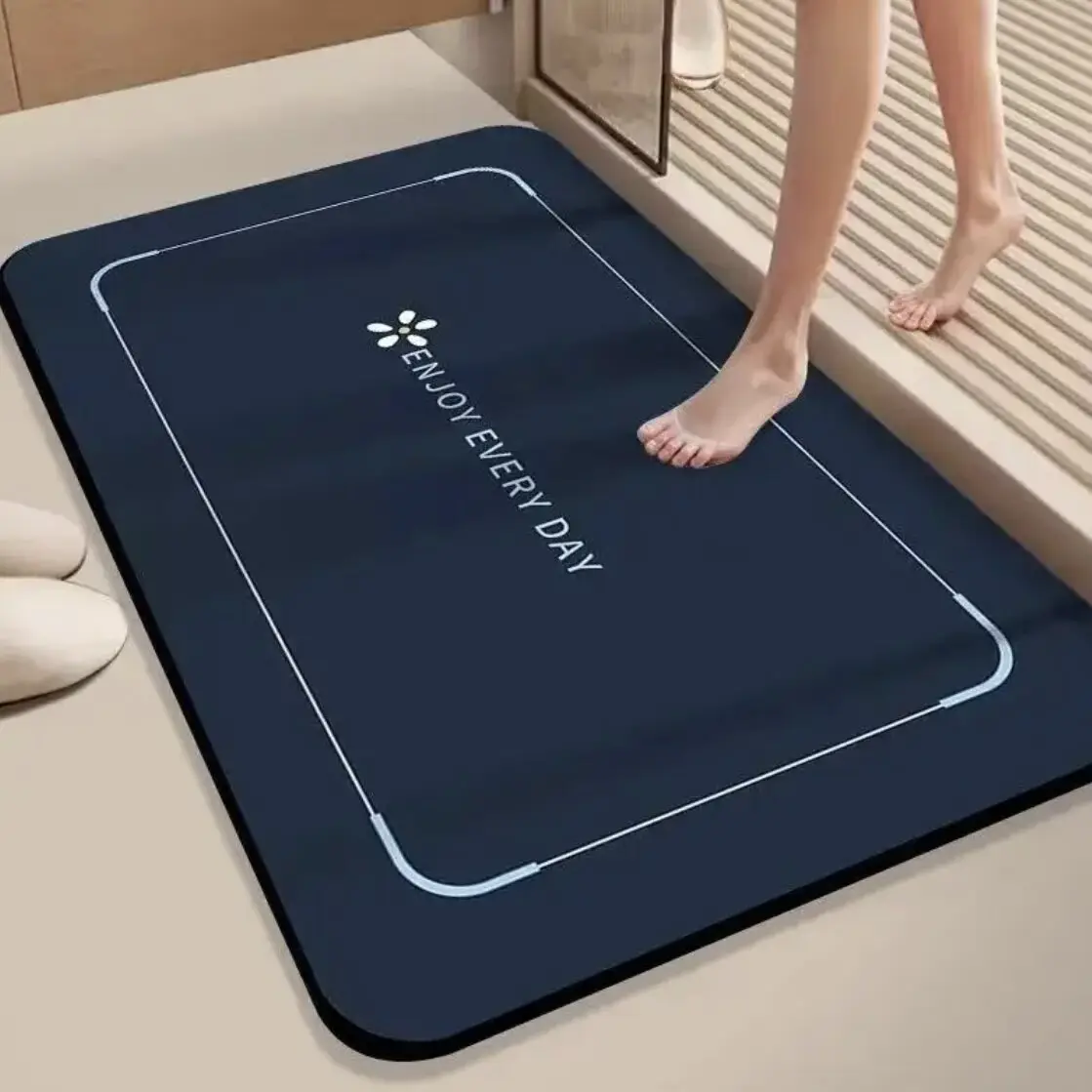 Super Absorbent Non-Slip Bath Mat, Diatomite Bath Mat, Quick-Drying Alga Mud Rug for Bathroom, Shower Room, Nonslip Shower Mat, Door Mats, Bathroom Drying Doormat, Soft Carpet for Home Decor, Bathroom Rugs