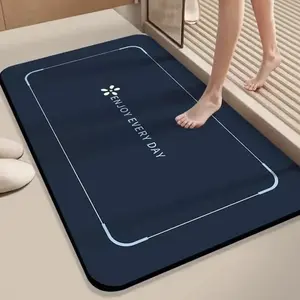 Super Absorbent Non-Slip Bath Mat, Diatomite Bath Mat, Quick-Drying Alga Mud Rug for Bathroom, Shower Room, Door Mats, Bathroom Drying Doormat, Soft Carpet for Home Decor