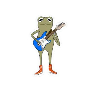 ELECTRIC GUITAR PLAYIN FROG STICKER