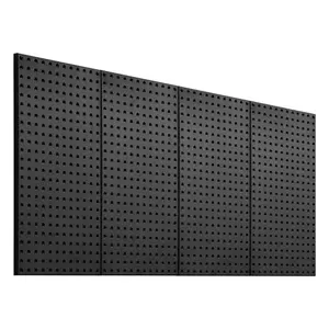 Metal Pegboard Panels, 24" x 12" Pegboard, 4 Panels, Heavy Duty Steel Peg Board Wall Organizer, for Living Room Garage Tool Storage Workbench Office Organization Craft Room Kitchen Home, Black