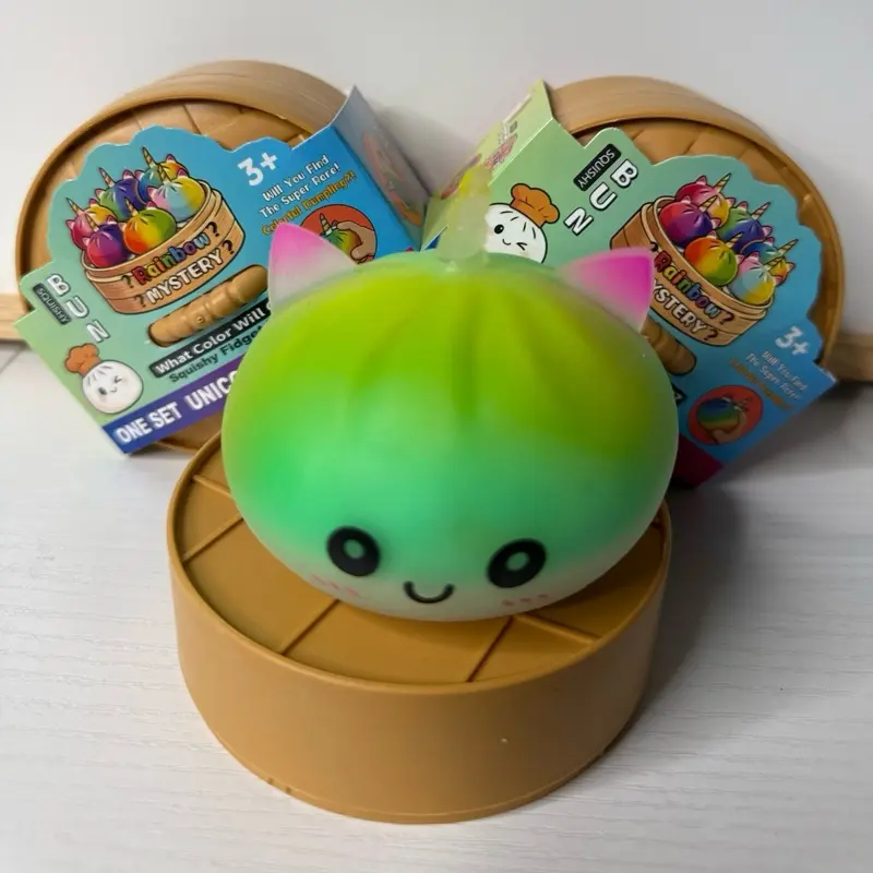Bun Squishy Mystery Unicorn Edition | Rainbow Mystery Dumpling Slow Rise Sensory Toy