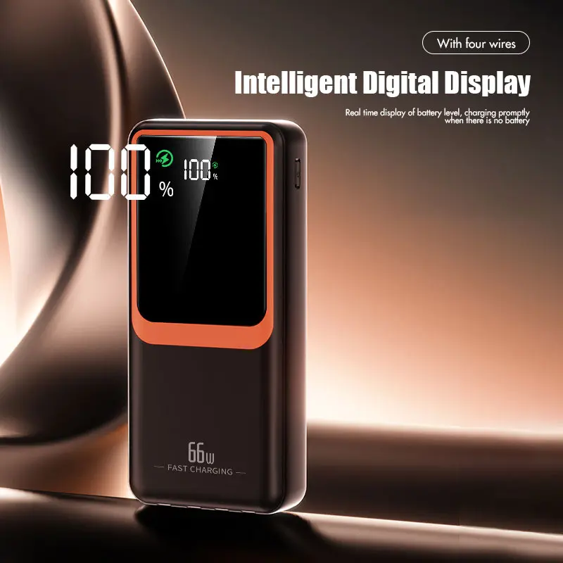 20000mAh 66W Super Fast Charging Power Bank with Digital Display, Dual Output Ports (USB & Type-C), for Mobile Phones & Multiple Device Charging, Portable Power Packs