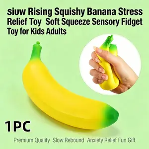Slow Rebound Toy Squeeze Fun, Realistic Banana Soft Fruit Stress Relief Toy, Unisex Relaxation Plaything for Kids & Adults