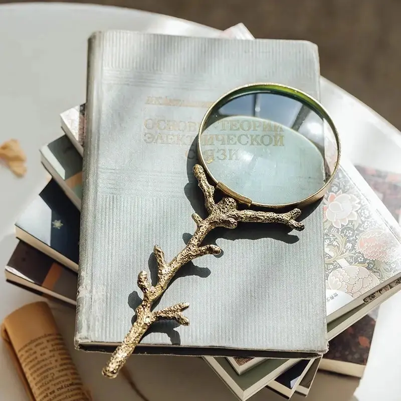 Gilded Branch Magnifying Glass - Office Stationery Desk Accessory for Computers & Office Equipment Use