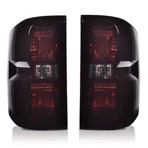 Smoke Tail Light Assembly, Rear Brake Lamps with Wiring Harness, Compatible with 2014-2019 Silverado, Car Light Set, Rear Lights