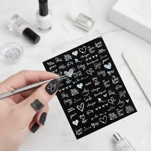 3D Laser Heart Nail Stickers Kit: 600pcs Waterproof Gold & Silver Flower Star Nail Art, Self-Adhesive Easy Apply, No Glue Bubbles, Long-Lasting Gloss for DIY Manicure, Anti-Lifting & Anti-Yellowing
