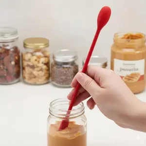 Multi-Purpose Silicone Spatula scraper for Kitchen Baking & Beauty Use Portable Anti-Slip Jam Scraper Cosmetic Scoop Efficient Bottle Cleaning No residue dishwasher Safe outdoor Cooking Practical Tool