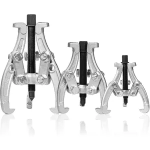 3 Jaw Gear Puller Set: 3/4/6'' Bearing Puller Kit for Gearing, Pulley and Bearing Removal with Reversible Jaws