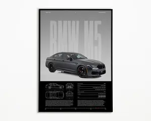 BMW M5 Competition Poster | Physical Print | Hyper Car Poster | Super Car Print | Art Print | Poster | Home Decor | Wall Decor