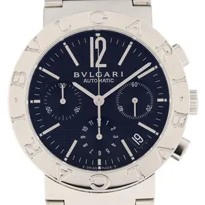 Pre-owned Bvlgari Stainless Small Leather Goods Chronograph Steel Chronograph