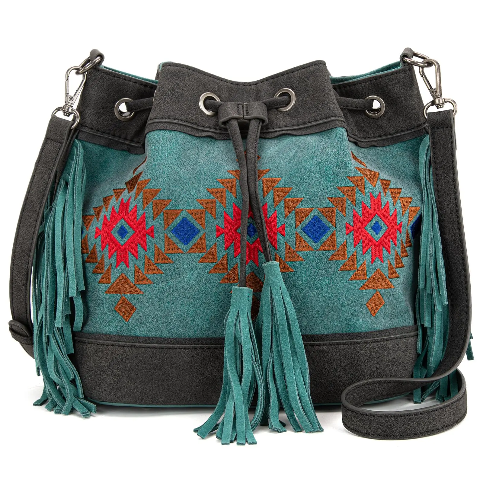 Montana West Aztec Bucket Bags for Women Western Fringe  display picture 2