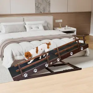 Efficraft 63 Inch Dog Ramp 6 Level Adjustable Height Portable Folding Pet Ramp for High Beds Elevates Up to 40 Inches Suitable for Senior Medium & Large Dogs and Cats outdoorfun