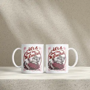 A Good Day To Crochet Mug – Crochet Lover Gift, Yarn Themed Mug, Crochet Club Mug, Cute Retro Mug, Funny Crochet Mug for Her, Hooked on Yarn