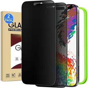 2 Pack Matte  Screen Protector for  17 Pro Max 6.9-inch with Installation Frame, Full Coverage Anti-Spy Anti-Glare 9H Tempered Glass Film, Case Friendly