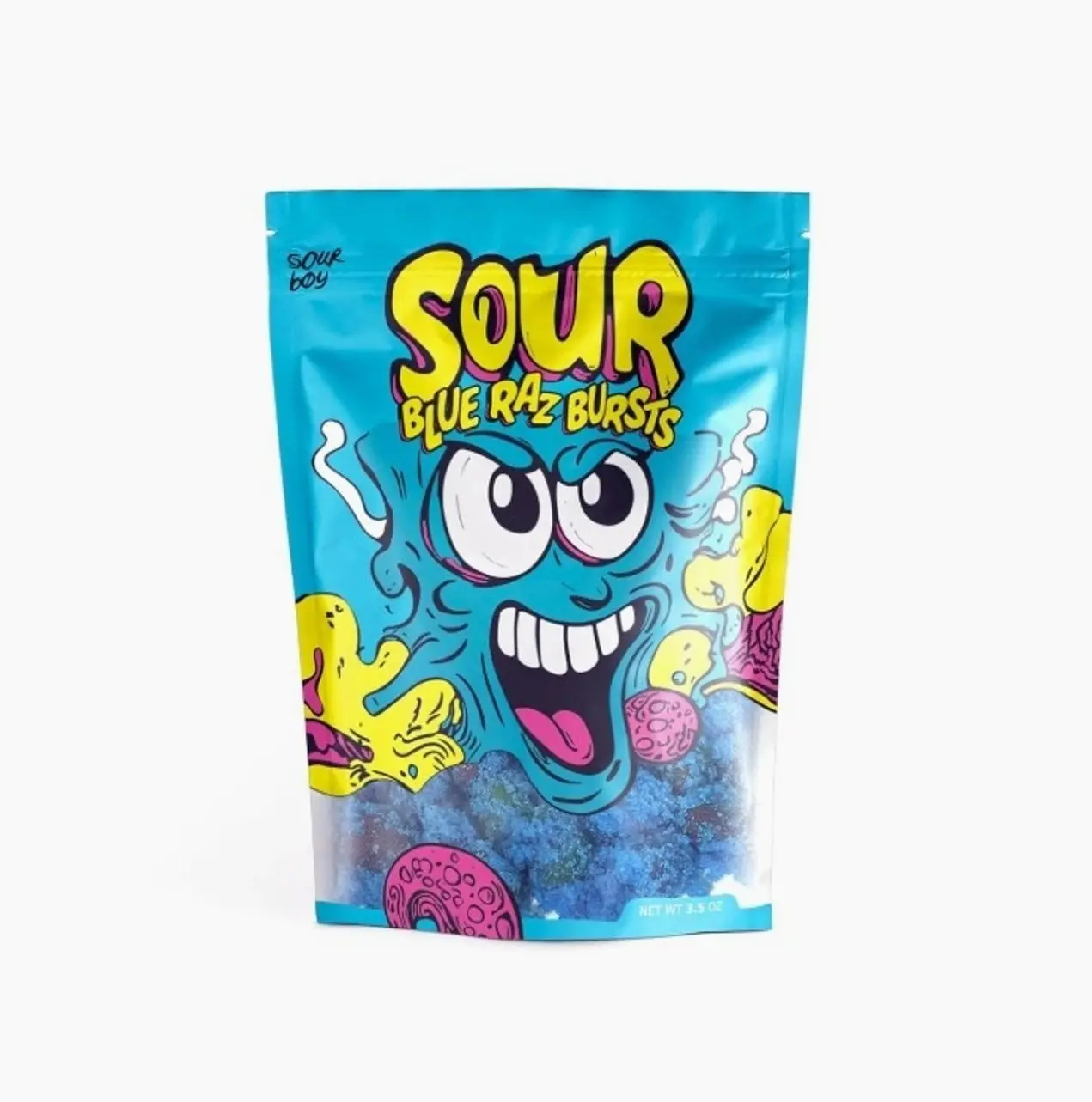 Blue Raspberry Gushers – Sour Candy Coated, TikTok Viral Snack – Extreme Sour Blue Raz Flavor – 3.5 oz Resealable Bag – Sour Candy for Teens, Kids & Candy Lovers - Viral Tikok