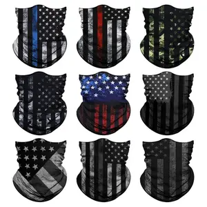 "Black Flag" Series 6-Piece Neck Gaiter Set, Seamless Multi-Functional Headwear, UV Protection Sun Shading Cooling Face Cover, Ideal for Cycling, Construction Work & Everyday Wear