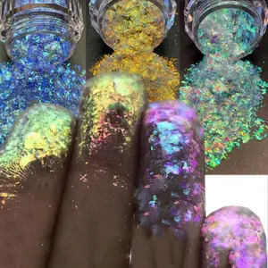 1*Nail Chameleon Glitter Flakes Multi-Chrome Holographic Nail Powder Iridescent
