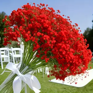 50 artificial red baby's breath bouquets, suitable for bridal wedding bouquets, engagement floral arrangements, wedding venue decorations, and spring outdoor home décor. Artificial Plants, Artificial Flowers