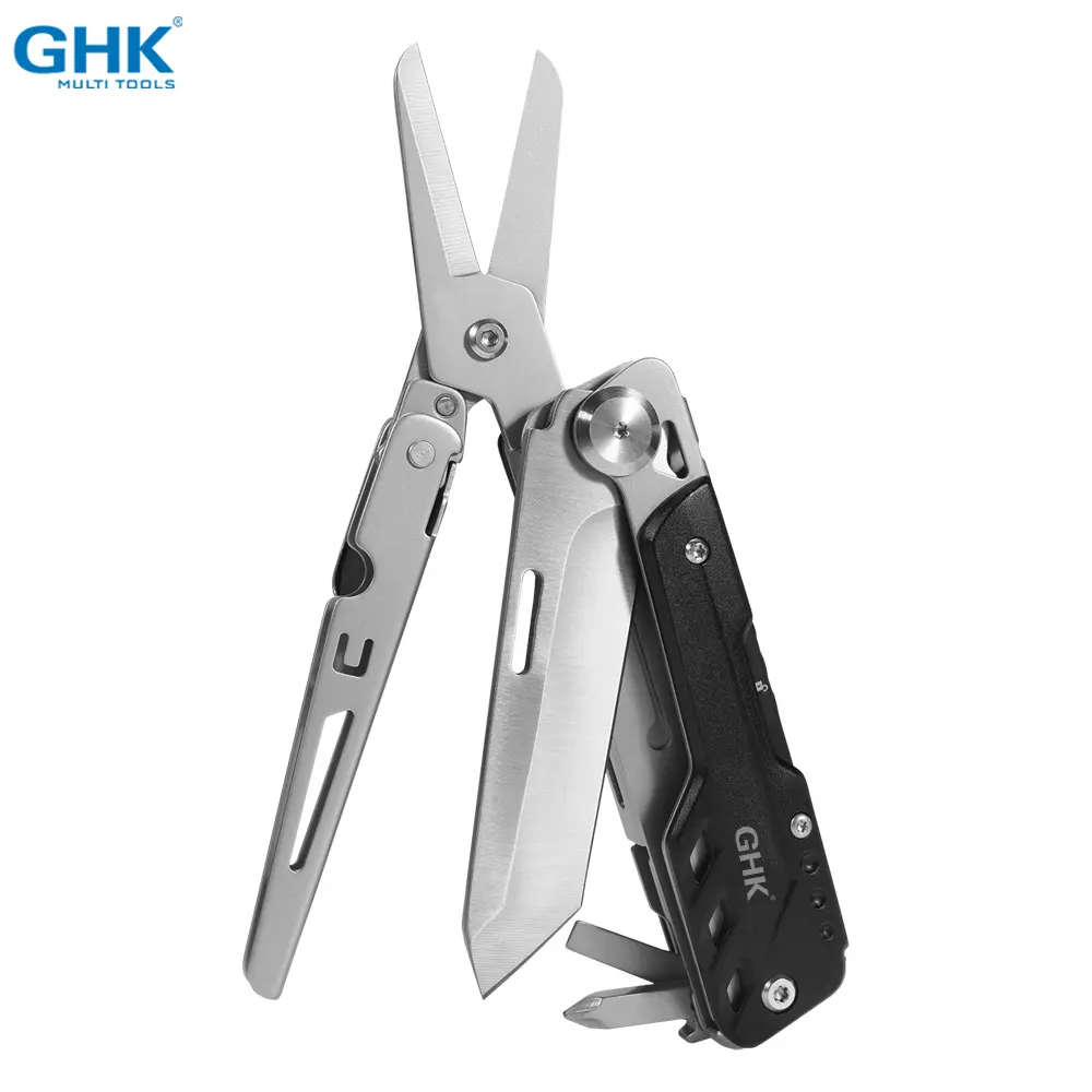 Stainless Steel Outdoor Folding Tool - Portable Multipurpose Knives with Scissors, Sharp Hard Multi Functional Knives for Fishing, Lightweight Hand Tool