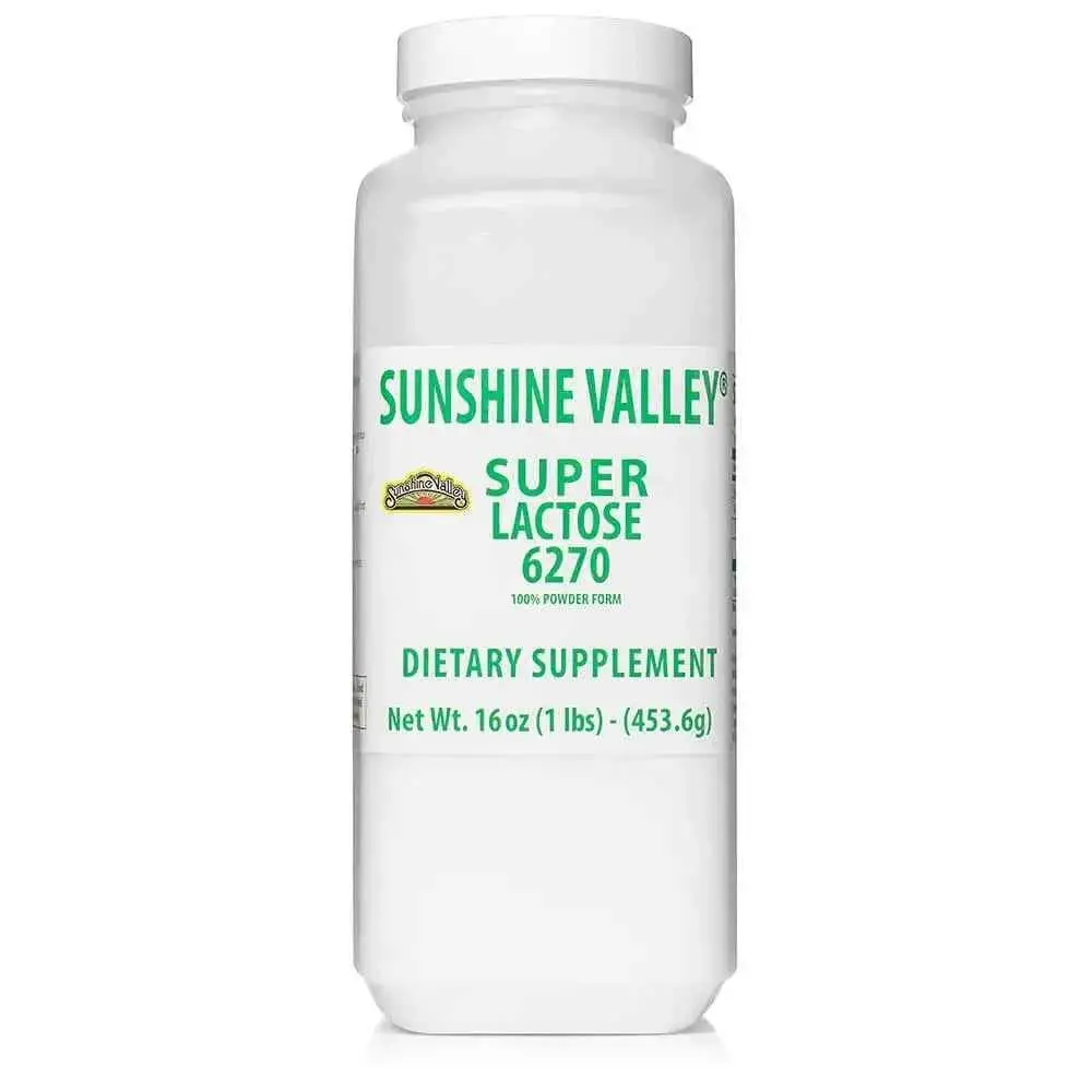 Sunshine Valley Super Lactose 6270 Dietary Supplement Powder 16 Ounces Natural Flavor 100% Pure White Powder for Food Mixtures Cooking Baking