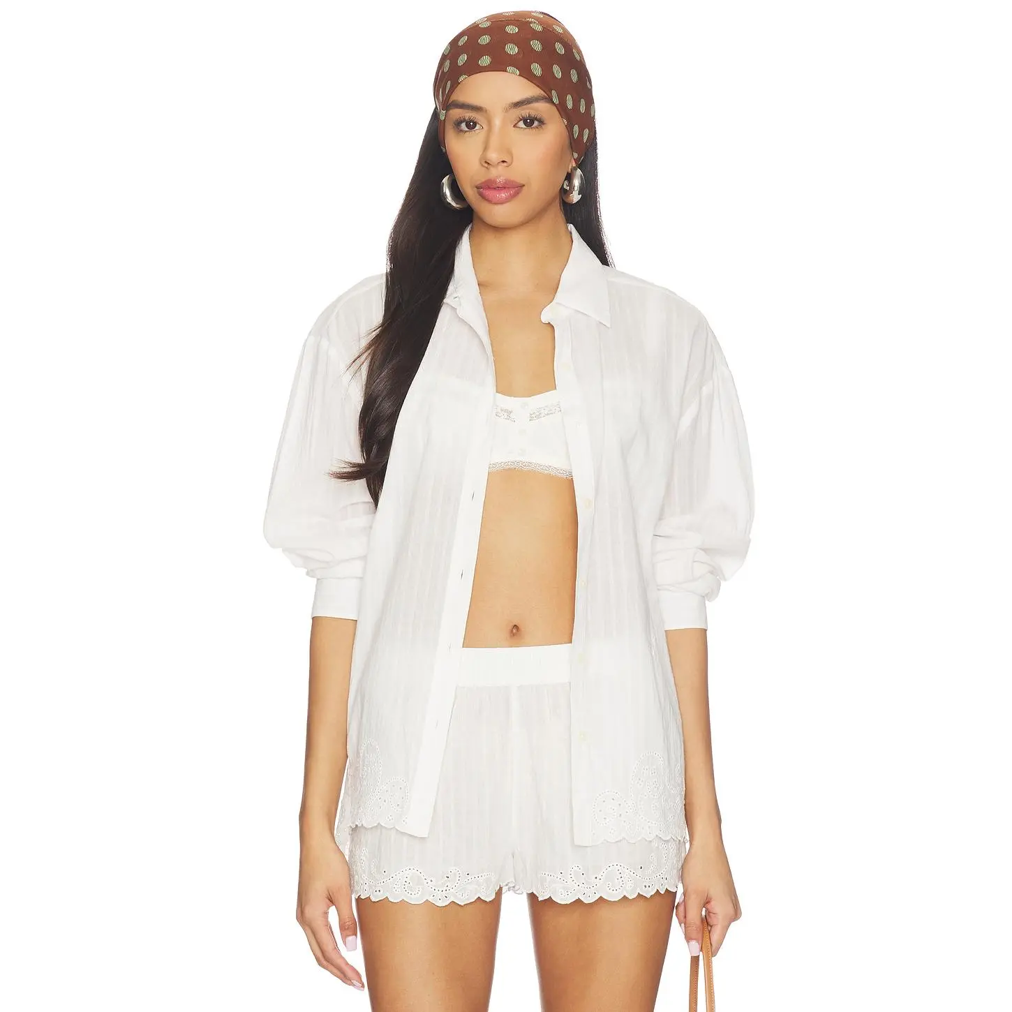 LoveShackFancy Montane Shirt in White