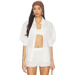 LoveShackFancy Montane Shirt in White