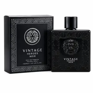 Vintage Heroes Noir Cologne for Men – Eau de Parfum Spray 3.4 oz (100 ml) Long Lasting Masculine Fragrance, Fresh Aquatic Woody Men's Cologne for Daily Wear