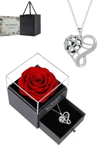 Heart Net Infinity Football Necklace World Cup Football & Love Infinity Symbol Necklace, Original Luxury Non-Fading Clavicle Chain, with Preserved Rose Gift Box, Perfect Gift for Birthdays, Mother’s Day & Valentine’s Day