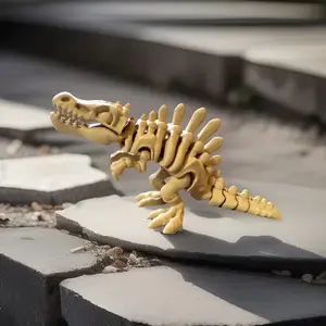 3D Printed Articulated T-Rex Skeleton WITH TOY BONE