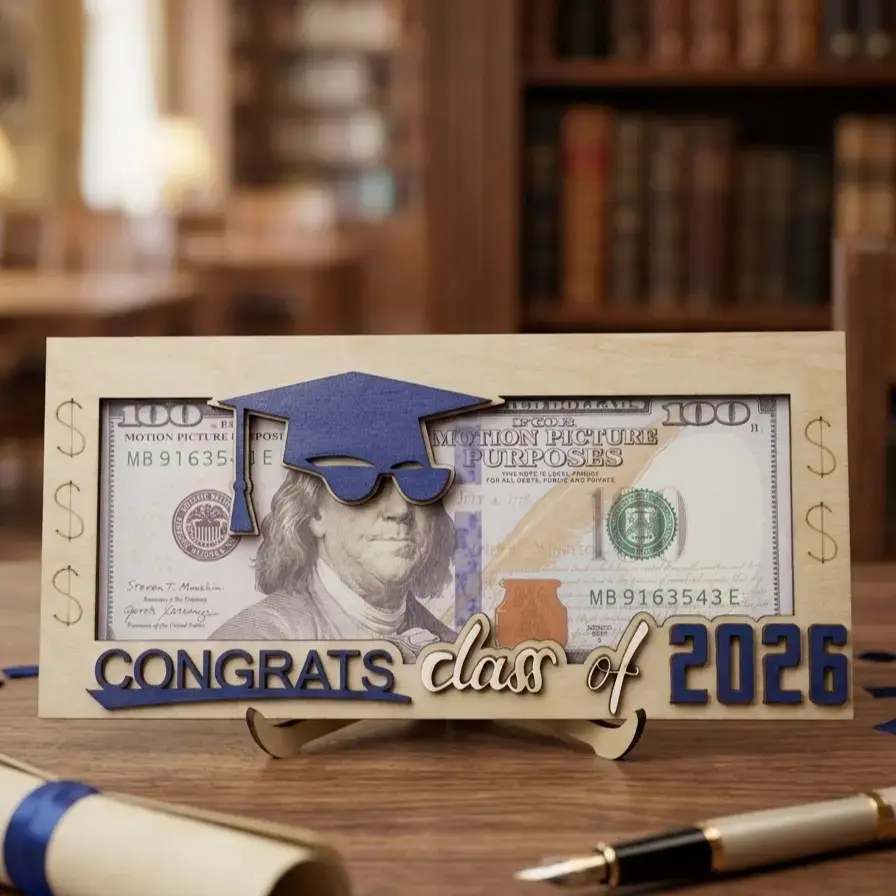 Class of 2026 Graduation Wooden Holder | Funny CustomGift Card Keepsake for Graduates