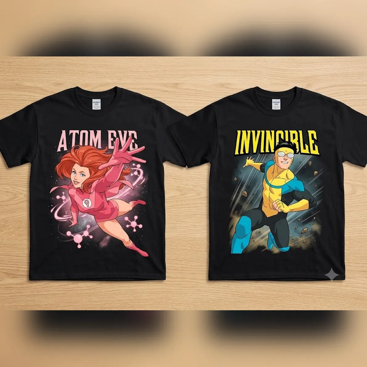 Invincible And Atom Eve Couple Love - Menswear Gift For Movie Fans Top Apparel Classic Oversized Seamless Simple Straigh Relax Cotton T-Shirt