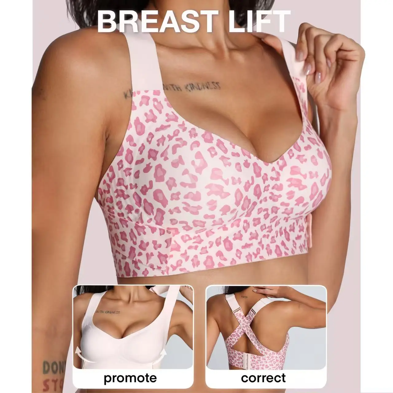 iBraStar Women's X-Back Posture Support Underwear Bra, Criss Cross Back Wireless Style, Enhanced Back Support, Shaping Soft Breathable Molded Cups, Comfortable Everyday Wear for Yoga, Workout, Underwear For Women