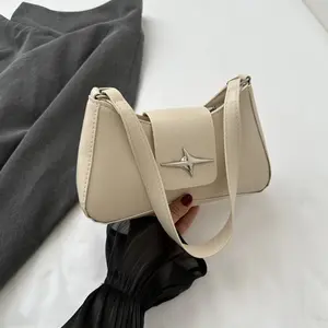 Silver Shoulder Bags for Women 2024 Classic Y2K Small Purse Glossy PU Leather Luxury Brand Female Underarm Handbags Daily Bag