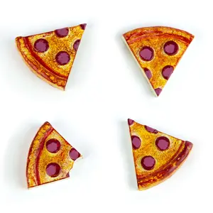 colorful PIZZA magnets s/4