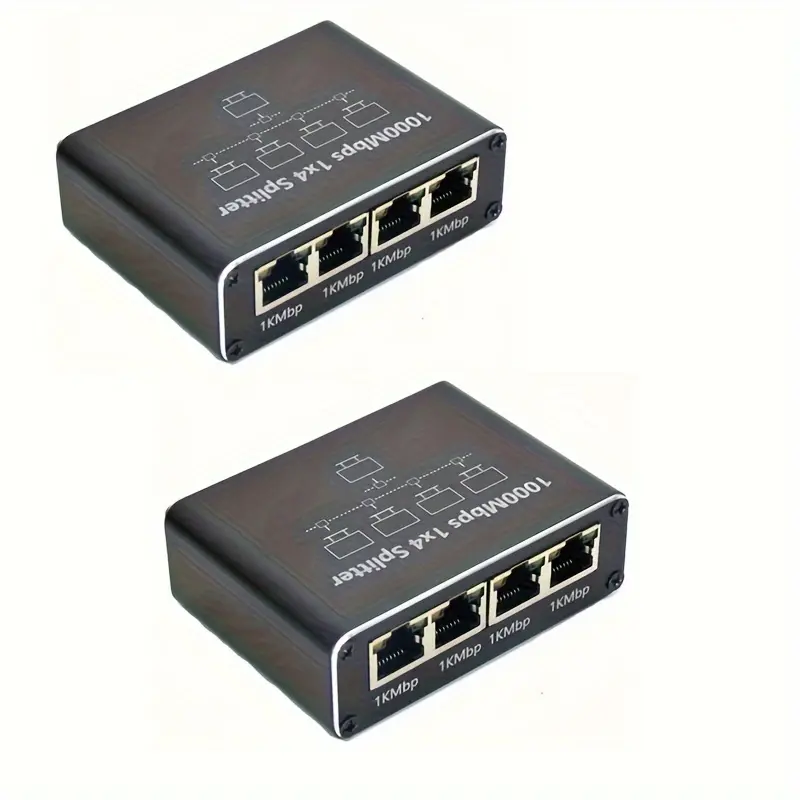1000Mbps Network Splitter Adapter Gigabit, 1 In 4 Out Ethernet Cable High-Speed LAN Internet Splitter with USB Power Cable, Extension Connector, Supports Four Devices Working Simultaneously 309021738