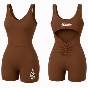 diAmore Mocha Sculpt Romper – Enterizo Deportivo Moldeador para Mujer
