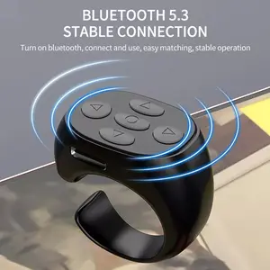 Fingertip Wireless Bluetooth Bluetooth Ring Finger Scroller Remote Phone Camera Control Scrolling Ring Page Turner, Compatible with iPhone, Ipad, Android Automatic Rechargeable Smartphone Selfie scroll