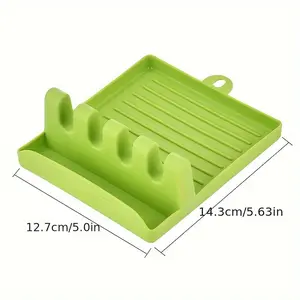 Drip-Free Silicone Utensil Rest - Keep Your Countertops Clean and Organized with this Kitchenware Tool Holder for Spoons, Ladles, Tongs, Spatulas and More - Perfect for Home and Restaurant Use