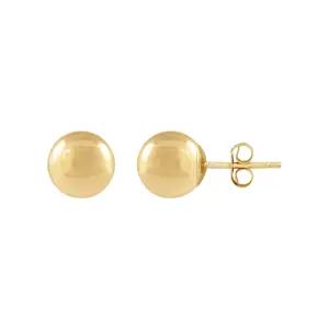 Brilliance Fine Jewelry 10K Yellow Gold Hollow 7MM Ball Studs Earrings Brilliance Fine Jewelry