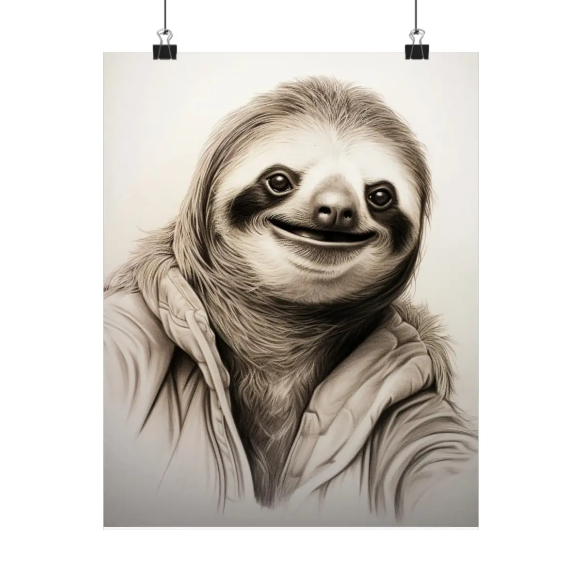 Funny Wierd Sloath Portrait Premium Matte Vertical Posters