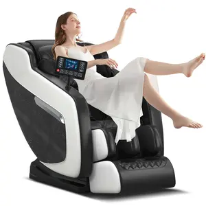 Zero Gravity Full Body Massage Chair with Heating, Full Body Pneumatic Pressure Massage, 10 Massage Heads, Spot Zoning Massage, Push, Knead, Premium Black Pu Leather, Perfect for Holiday Gifts Plug Comfort