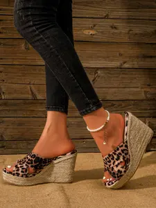 Velvet Criss Cross Rope Fashion Lightweight Trendy Elegant Stylish Wedge Heel High Heels Women's Shoes, Casual Textile Upper, Less Than Ankle Height