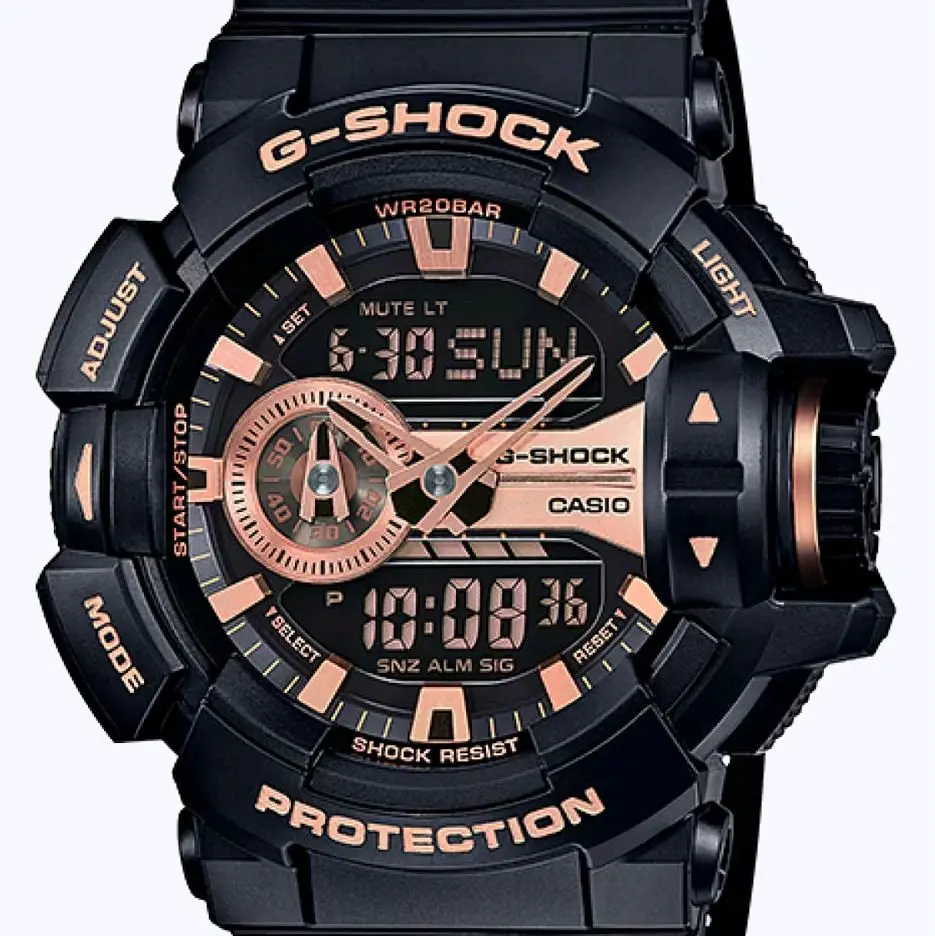 G-400GB-1a4 Anew G shock Ana/digi black and rose gold tone men' s latest watch