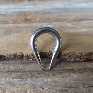 Horseshoe Extra Long 12mm Spike Surgical Steel Piercing 10G (2.5mm) 12G (2.0mm) 14G (1.6mm) Thick Septum Spiked  4G 6G 8G 10G 12G 14G 16G
