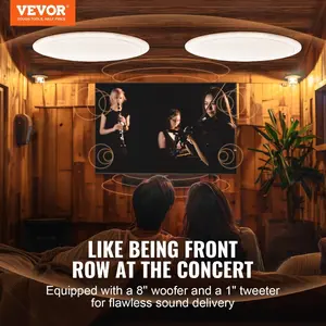 VEVOR 2 PCs 6.5'' Bluetooth in Ceiling Speakers, 150W, Flush Mount Ceiling in - Wall Speaker System with 8Impedance 89dB Sensitivity, for Home Kitchen Living Room Bedroom or Covered Outdoor PorchesVEVOR Super Brand Day
